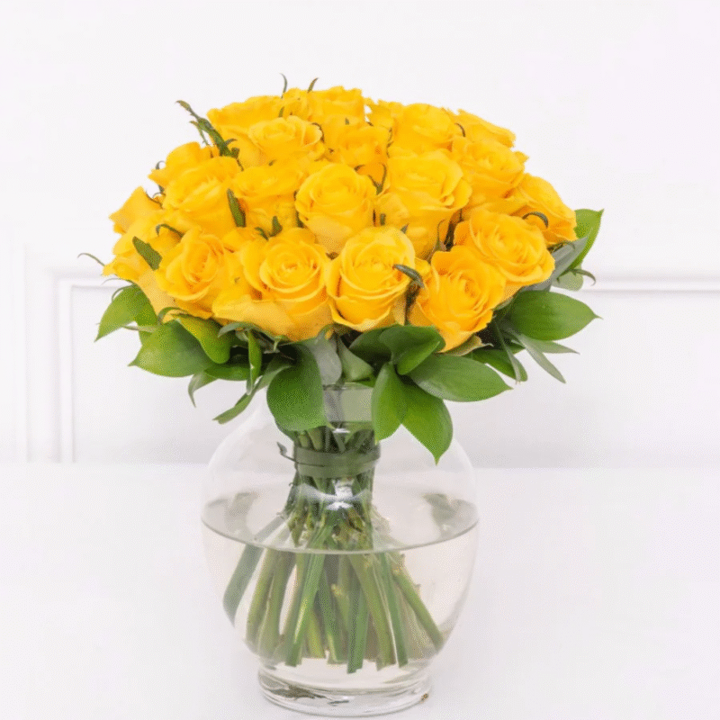 VASO SERENA - COM ROSAS AMARELAS